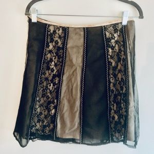 Rare Free People Black Lace Overlay Skirt sz 6